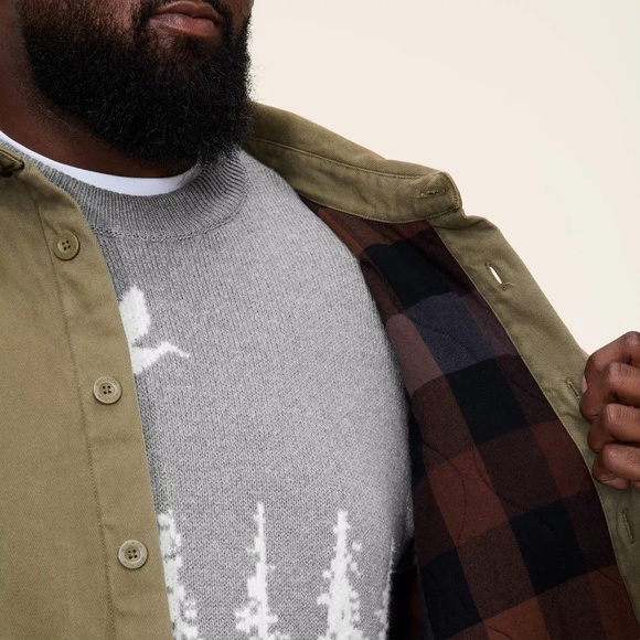 Woolrich x Target Men Tall L /‎ LT Large Twill Shacket Jacket Olive Green NWT - Picture 5 of 11